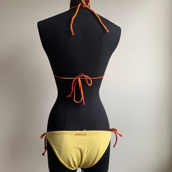 Billabong surf BLUE CRUSH Vintage bikini tie dye reversible orange solid yellow - Picture 10 of 10